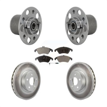 Front Hub Bearing Assembly Coated Brake Rotor & Pads Kit For Mercedes-Benz E350 E400 E250 KBB-131814