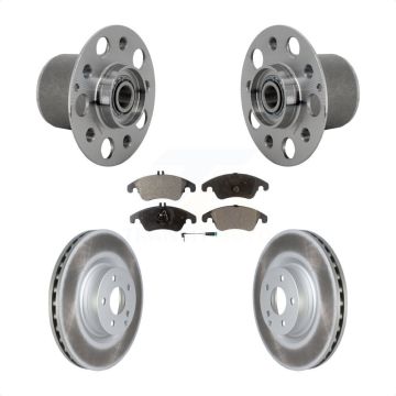 Front Hub Bearing Assembly Coated Disc Brake Rotor & Pads Kit For Mercedes-Benz E400 E550 KBB-131815