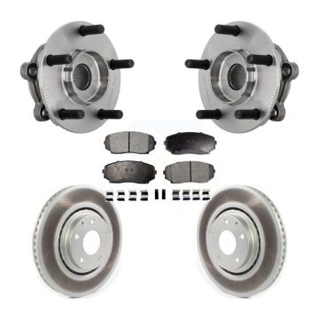 Front Hub Bearing Assembly Coated Disc Brake Rotors And Pads Kit For 2016-2023 Mazda CX-9 KBB-131817