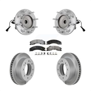 Front Hub Bearing Coat Brake Rotor Pad Kit For GMC Sierra 3500 HD Chevrolet Silverado RWD KBB-131838