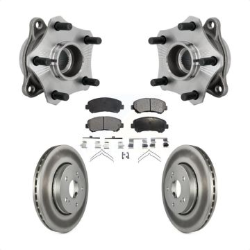 Front Hub Bearing Assembly Coated Disc Brake Rotor & Pad Kit For 2010-2013 Suzuki Kizashi KBB-131847