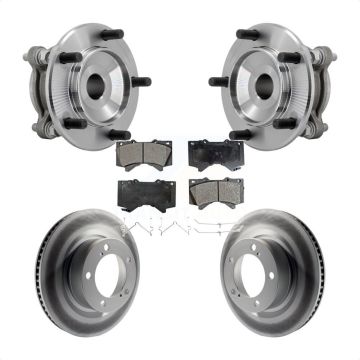 Front Hub Bearing Assembly Coated Disc Brake Rotor Pads Kit For Toyota Tundra Sequoia RWD KBB-131848