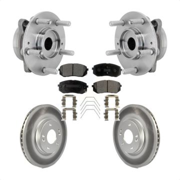 Front Hub Bearing Assembly Coated Disc Brake Rotor & Pads Kit For Hyundai Kona Kia Seltos KBB-131853