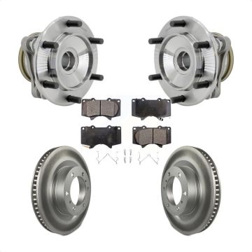 Front Hub Bearing Assembly Coated Brake Rotor & Pads Kit For 2010-2021 Toyota 4Runner RWD KBB-131854