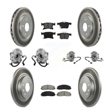 Front Rear Hub Bearing Coated Brake Rotor & Pads Kit (10Pc) For Chrysler Pacifica Voyager KBB-131879