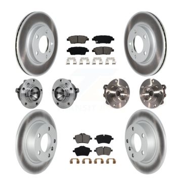 Front Rear Hub Bearing Coat Brake Rotor Pad Kit (10Pc) For Mini Cooper Countryman Paceman KBB-131893