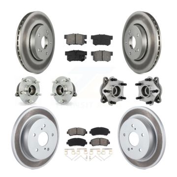 Front Rear Hub Bearing Coated Brake Rotor Pad Kit (10Pc) For 2010-2013 Suzuki Kizashi AWD KBB-131902