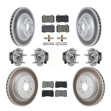 Front Rear Hub Bearings Assembly Coated Disc Brake Rotors And Pads Kit (10Pc) For Tesla S KBB-131920