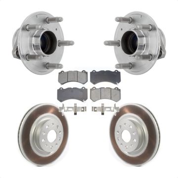 Front Hub Bearing Assembly Coated Disc Brake Rotors And Pads Kit For Cadillac CTS KBB-131941
