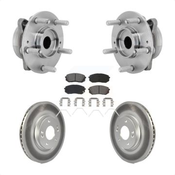 Front Hub Bearing Assembly Coated Disc Brake Rotor & Pads Kit For Hyundai Kona Kia Seltos KBB-131952