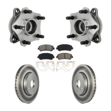 Front Hub Bearing Assembly Coated Disc Brake Rotor & Pad Kit For 2010-2013 Suzuki Kizashi KBB-131959