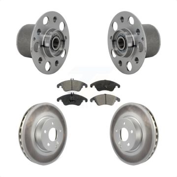 Front Hub Bearing Assembly Coated Brake Rotor & Pads Kit For Mercedes-Benz E350 E400 E250 KBB-131976