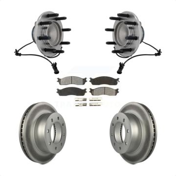 Front Hub Bearing Assembly Coated Disc Brake Rotor & Pad Kit For Dodge Ram 1500 3500 2500 KBB-131980