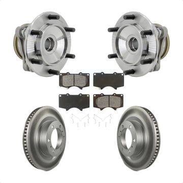 Front Hub Bearing Assembly Coated Brake Rotor & Pads Kit For 2010-2021 Toyota 4Runner RWD KBB-131984