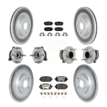 Front Rear Hub Bearings Coated Disc Brake Rotors And Pads Kit (10Pc) For Mazda MX-5 Miata KBB-132000