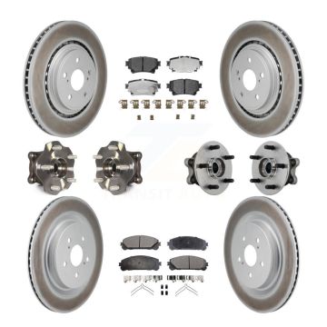 Front Rear Hub Bearing Coated Brake Rotor Pads Kit (10Pc) For 20-22 Toyota Highlander AWD KBB-132012