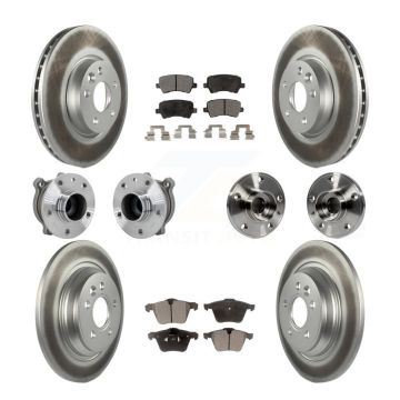 Front Rear Hub Bearing Coated Disc Brake Rotors And Ceramic Pads Kit (10Pc) For Volvo V70 KBB-132028