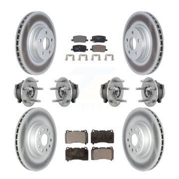 Front Rear Hub Bearing Coated Disc Brake Rotor And Pad Kit (10Pc) For 2017-2019 Tesla X S KBB-132035