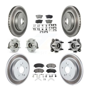 Front Rear Hub Bearing Coated Brake Rotor Pad Kit (10Pc) For 2010-2013 Suzuki Kizashi AWD KBB-132045