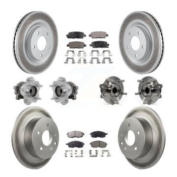 Front Rear Hub Bearing Coated Disc Brake Rotor And Ceramic Pad Kit (10Pc) For Nissan Juke KBB-132048