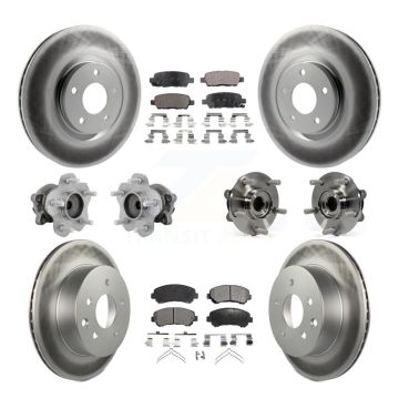 Front Rear Hub Bearing Coat Brake Rotor Pads Kit (10Pc) For Nissan Juke Nismo RS with FWD KBB-132049