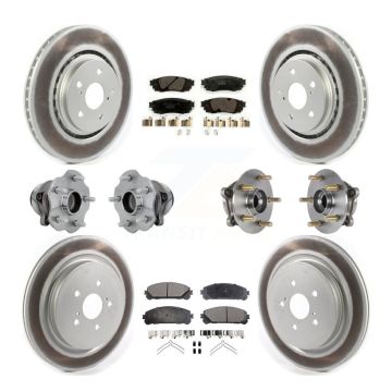 Front Rear Hub Bearing Coat Brake Rotor Pads Kit (10Pc) For Lexus RX350 RX350L RX450h FWD KBB-132073