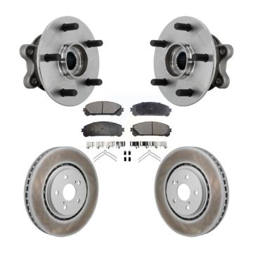Front Hub Bearing Assembly Coated Disc Brake Rotor & Pads Kit For 2021-2023 Toyota Sienna KBB-132078