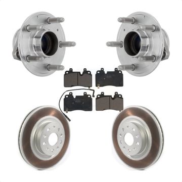 Front Hub Bearing Assembly Coated Disc Brake Rotor And Pads Kit For 2019 Cadillac CT6 RWD KBB-132087