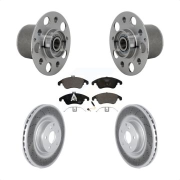 Front Hub Bearing Assembly Coated Disc Brake Rotor & Pads Kit For Mercedes-Benz E400 E550 KBB-132098