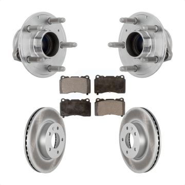 Front Hub Bearing Assembly Coated Brake Rotor Pad Kit For 2019 Cadillac ATS Base with RWD KBB-132123
