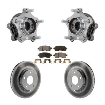 Front Hub Bearing Assembly Coated Disc Brake Rotor & Pads Kit For 2019-2023 Nissan Altima KBB-132136