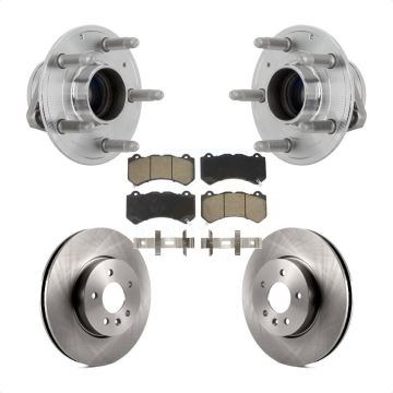 Front Hub Bearing Assembly Disc Brake Rotors And Pads Kit For Cadillac ATS V with RWD KBB-132191
