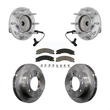 Front Hub Bearing Brake Rotor Pad Kit For GMC Chevrolet Sierra 2500 HD Silverado 3500 RWD KBB-132196