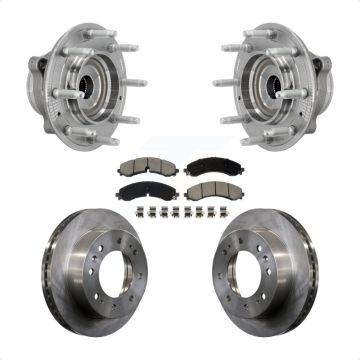 Front Hub Bearing Brake Rotor Pad Kit For GMC Chevrolet Silverado 2500 HD Sierra 3500 4WD KBB-132199