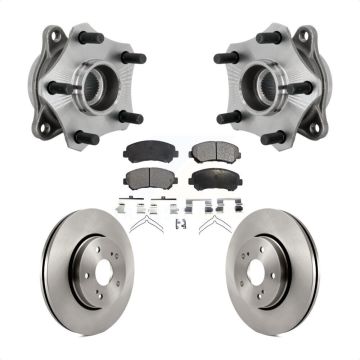 Front Hub Bearing Assembly Disc Brake Rotors And Pads Kit For 2010-2013 Suzuki Kizashi KBB-132213