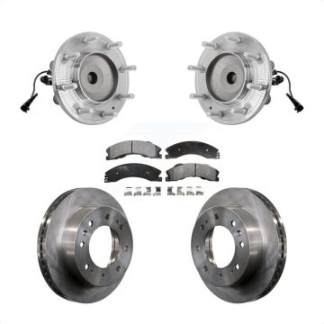 Front Hub Bearing Disc Brake Rotor Pad Kit For GMC Sierra 3500 HD Chevrolet Silverado RWD KBB-132223