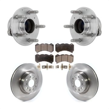Front Hub Bearing Brake Rotor Pads Kit For 16 Cadillac CTS Vsport Premium with RWD KBB-132241