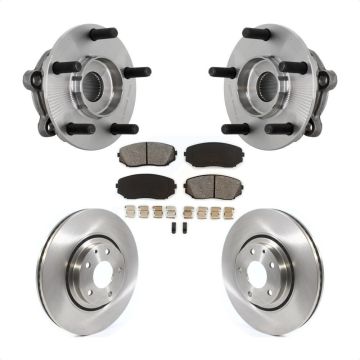 Front Hub Bearing Assembly Disc Brake Rotors And Pads Kit For 2016-2023 Mazda CX-9 KBB-132280