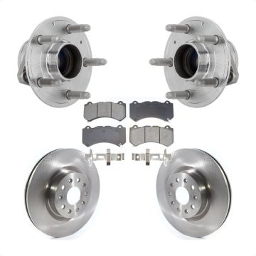 Front Hub Bearing Brake Rotor Pads Kit For 16 Cadillac CTS Vsport Premium with RWD KBB-132287