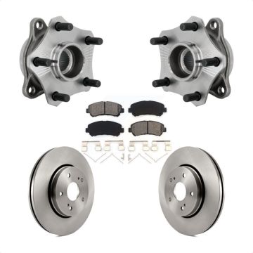 Front Hub Bearing Assembly Disc Brake Rotors And Pads Kit For 2010-2013 Suzuki Kizashi KBB-132293