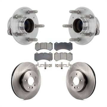 Front Hub Bearing Assembly Disc Brake Rotors And Pads Kit For Cadillac ATS V with RWD KBB-132305
