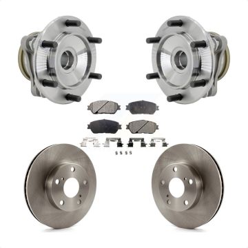 Front Hub Bearing Brake Rotor And Pad Kit For 2005-2015 Toyota Tacoma Pre Runner with RWD KBB-132357