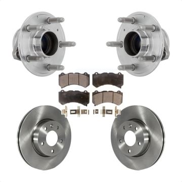 Front Hub Bearing Brake Rotor Pad Kit For 17 Cadillac ATS With 300mm Diameter KBB-132366