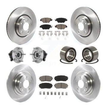 Front Rear Hub Bearing Disc Brake Rotors And Pads Kit (10Pc) For 2016-2018 Mazda CX-9 AWD KBB-132385