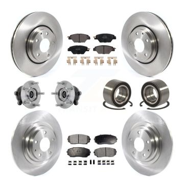 Front Rear Hub Bearing Disc Brake Rotors And Pads Kit (10Pc) For 2016-2018 Mazda CX-9 AWD KBB-132386