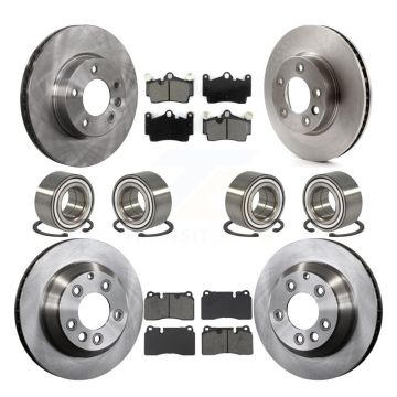 Front Rear Wheel Bearings Disc Brake Rotors And Pads Kit (10Pc) For Volkswagen Touareg KBB-132394