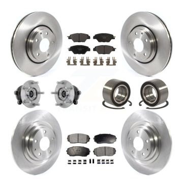 Front Rear Hub Bearing Disc Brake Rotors And Pads Kit (10Pc) For 2016-2018 Mazda CX-9 AWD KBB-132395