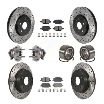 Front Rear Hub Bearing Coated Brake Rotor Pads Kit (10Pc) For Buick Encore Chevrolet Trax KBB-132402