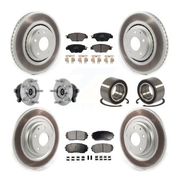 Front Rear Hub Bearing Coated Brake Rotor And Pad Kit (10Pc) For 2016-2018 Mazda CX-9 AWD KBB-132413