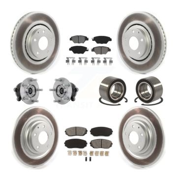Front Rear Hub Bearing Coated Brake Rotor And Pad Kit (10Pc) For 2016-2018 Mazda CX-9 AWD KBB-132416